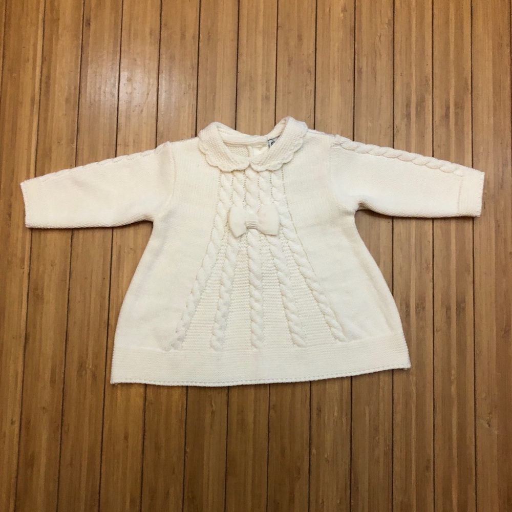 Sarah Louise Cable Knit Baby Sweater Dress